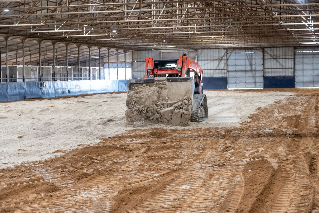 Our horses and riders will appreciate the new indoor arena footing that incorporates a professional mix of lighter, fluffier asphalt sand.